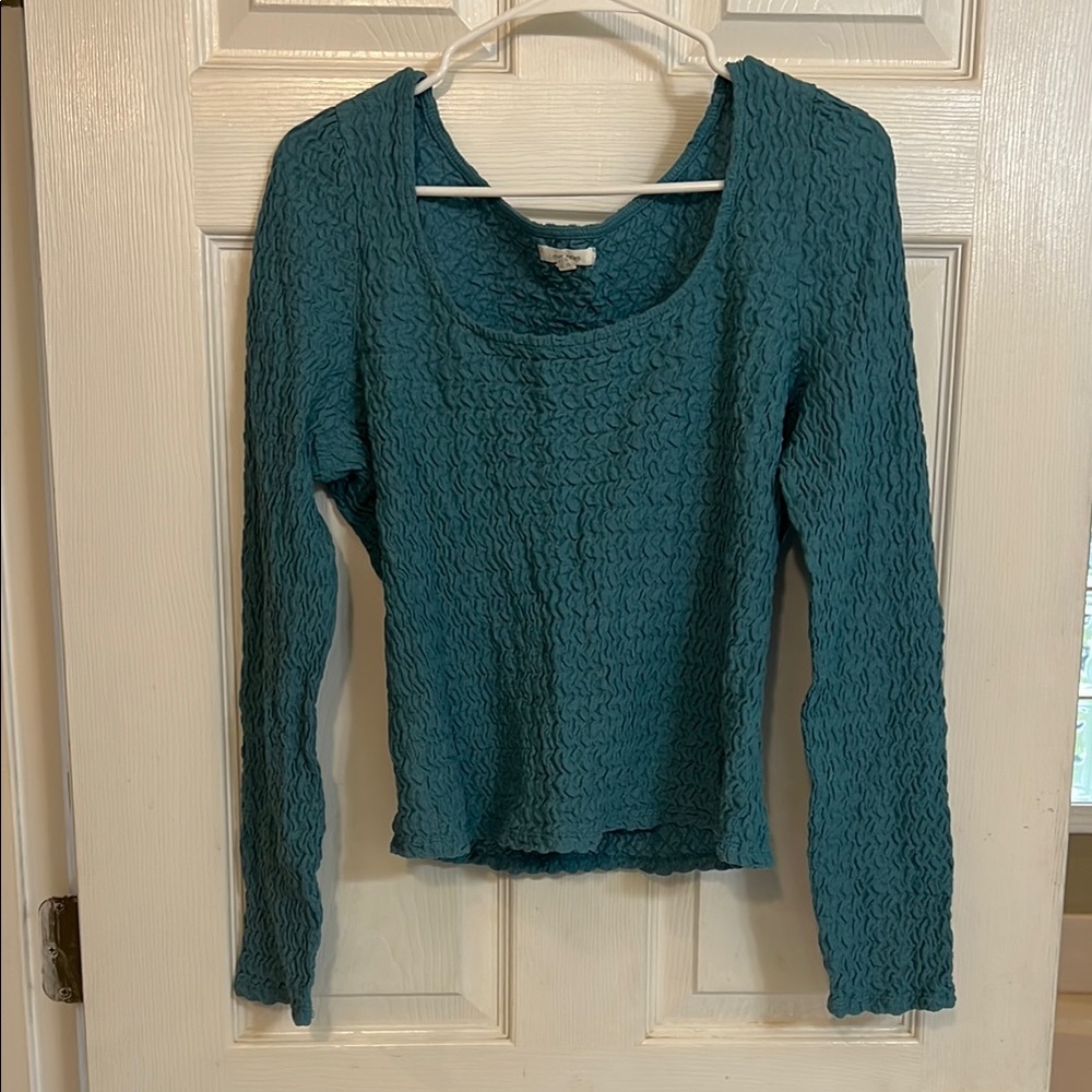 Maurices Teal Textured Blouse